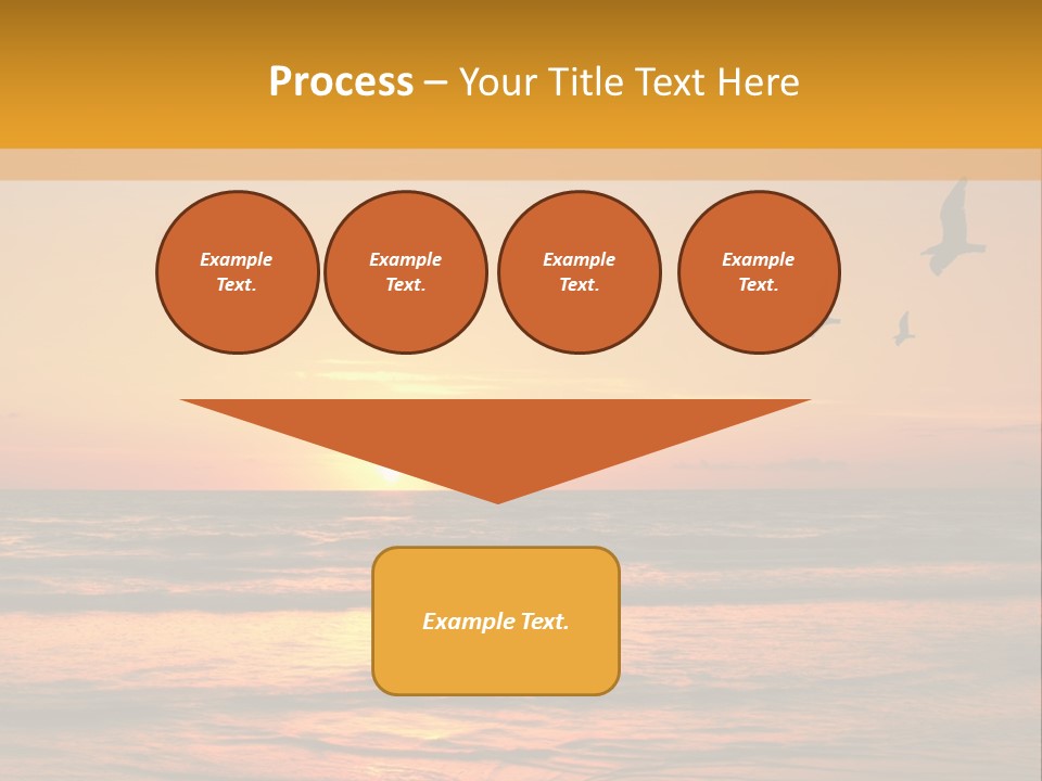 Two Birds Flying Over The Ocean At Sunset PowerPoint Template