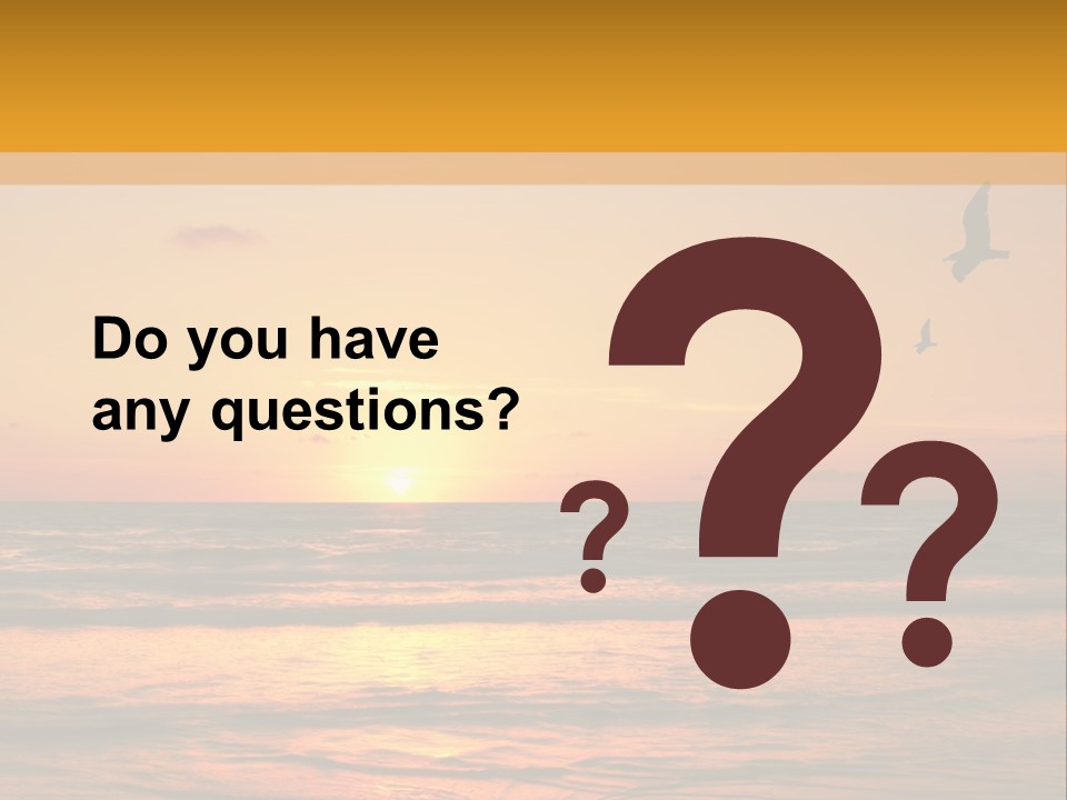 Two Birds Flying Over The Ocean At Sunset PowerPoint Template