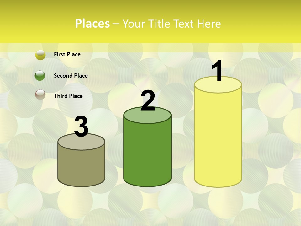 A Green And Yellow Background With Circles PowerPoint Template