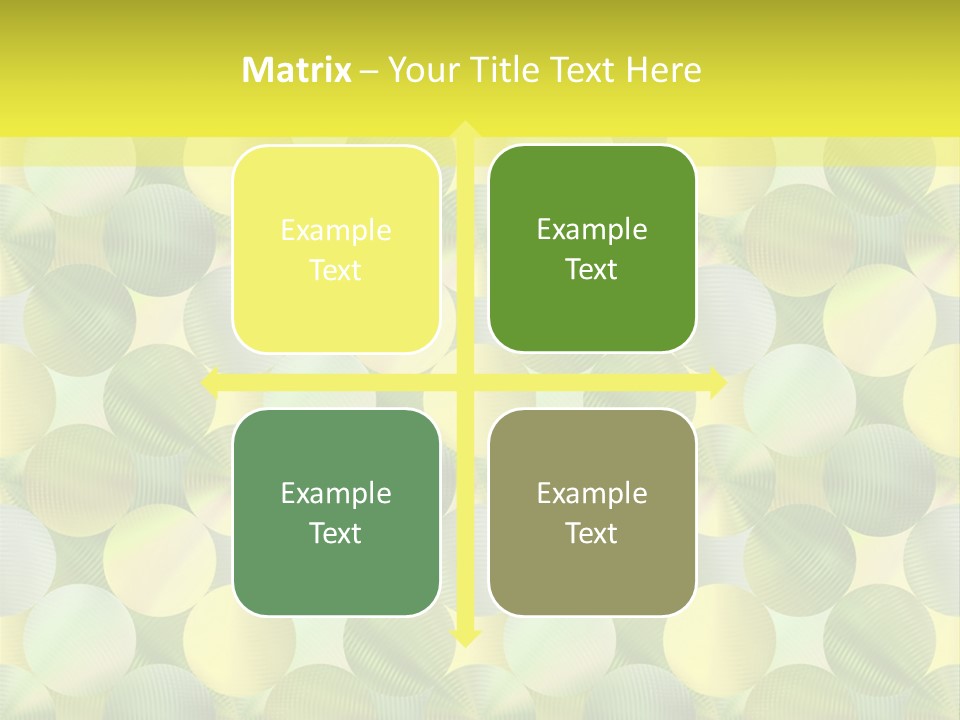 A Green And Yellow Background With Circles PowerPoint Template