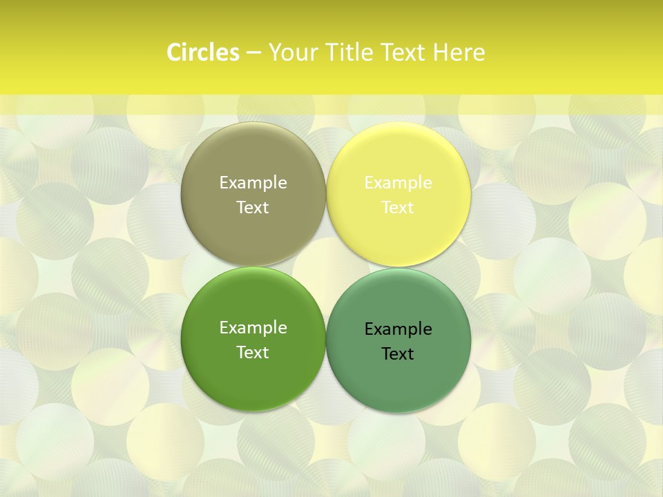 A Green And Yellow Background With Circles PowerPoint Template