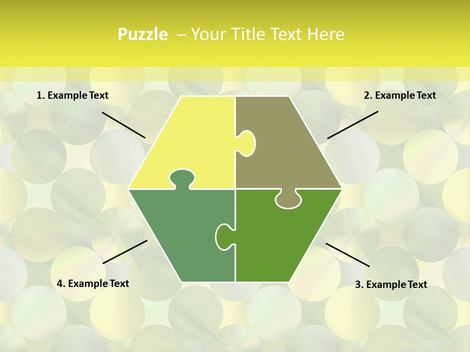 A Green And Yellow Background With Circles PowerPoint Template
