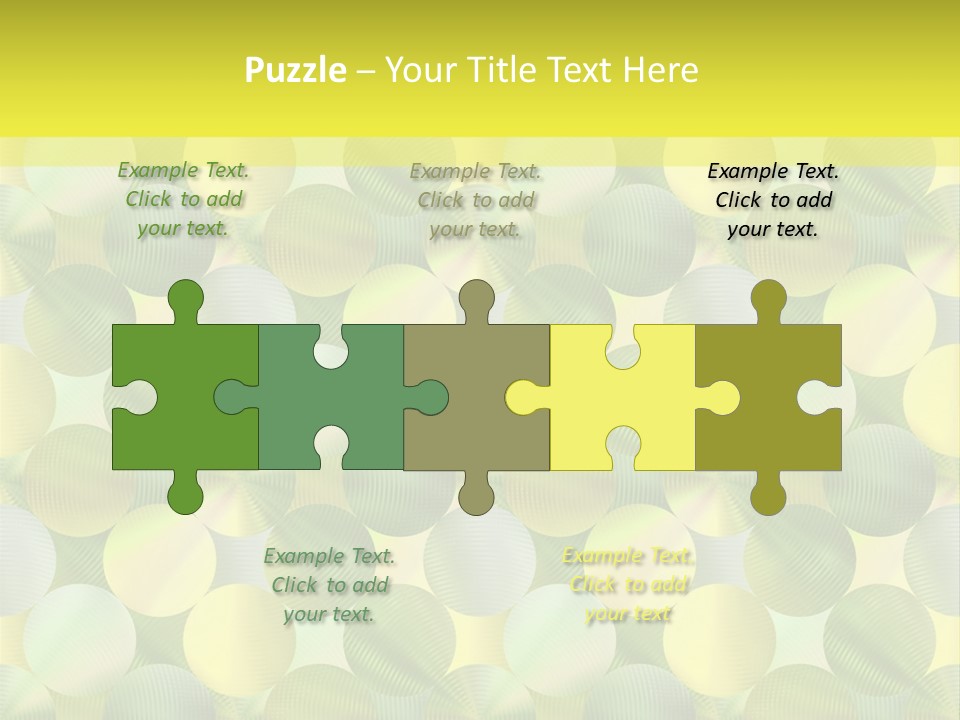 A Green And Yellow Background With Circles PowerPoint Template