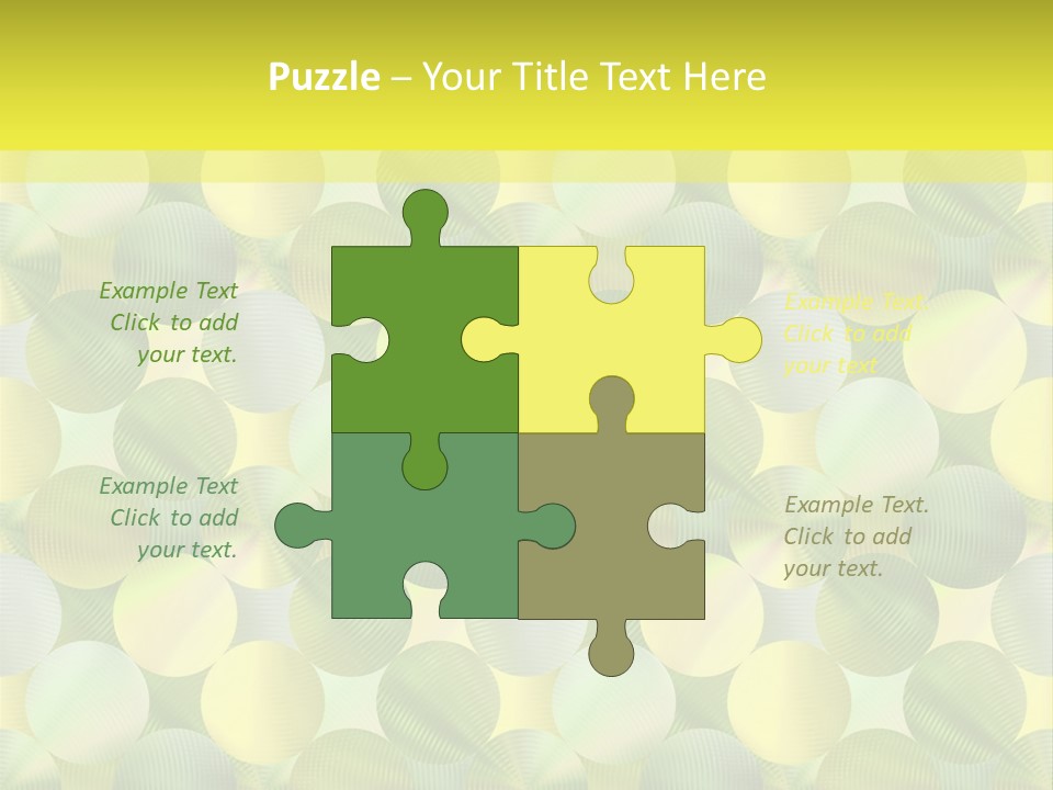 A Green And Yellow Background With Circles PowerPoint Template
