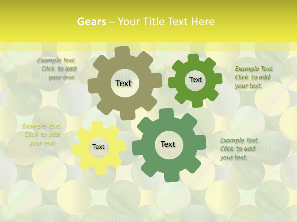 A Green And Yellow Background With Circles PowerPoint Template