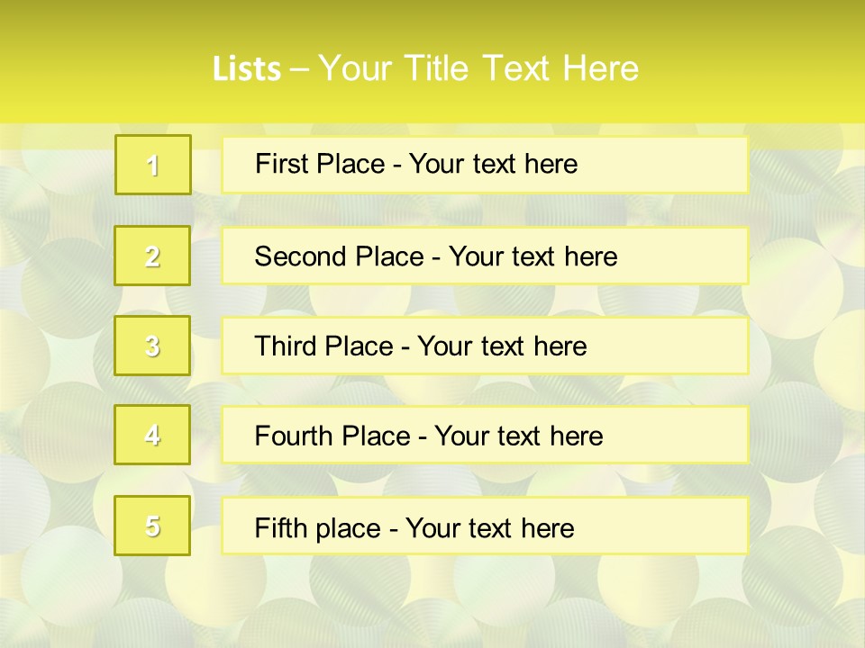 A Green And Yellow Background With Circles PowerPoint Template