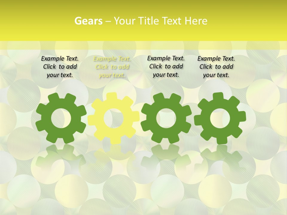 A Green And Yellow Background With Circles PowerPoint Template