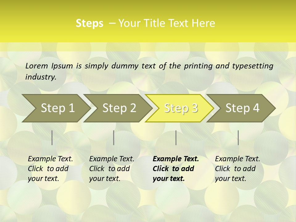 A Green And Yellow Background With Circles PowerPoint Template