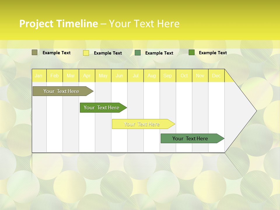 A Green And Yellow Background With Circles PowerPoint Template