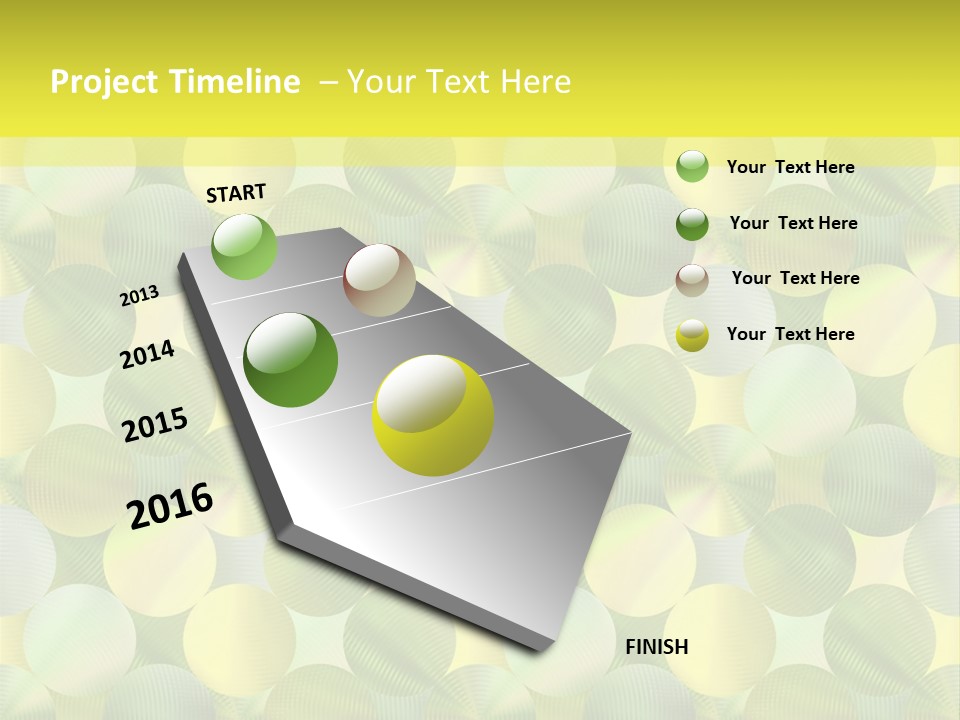 A Green And Yellow Background With Circles PowerPoint Template