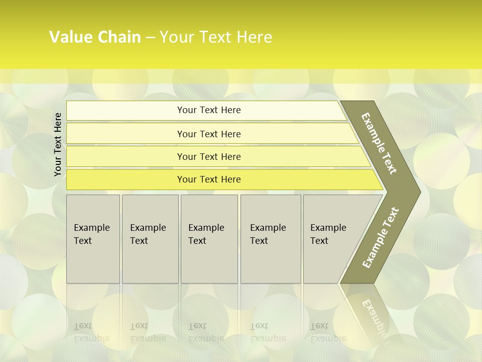 A Green And Yellow Background With Circles PowerPoint Template