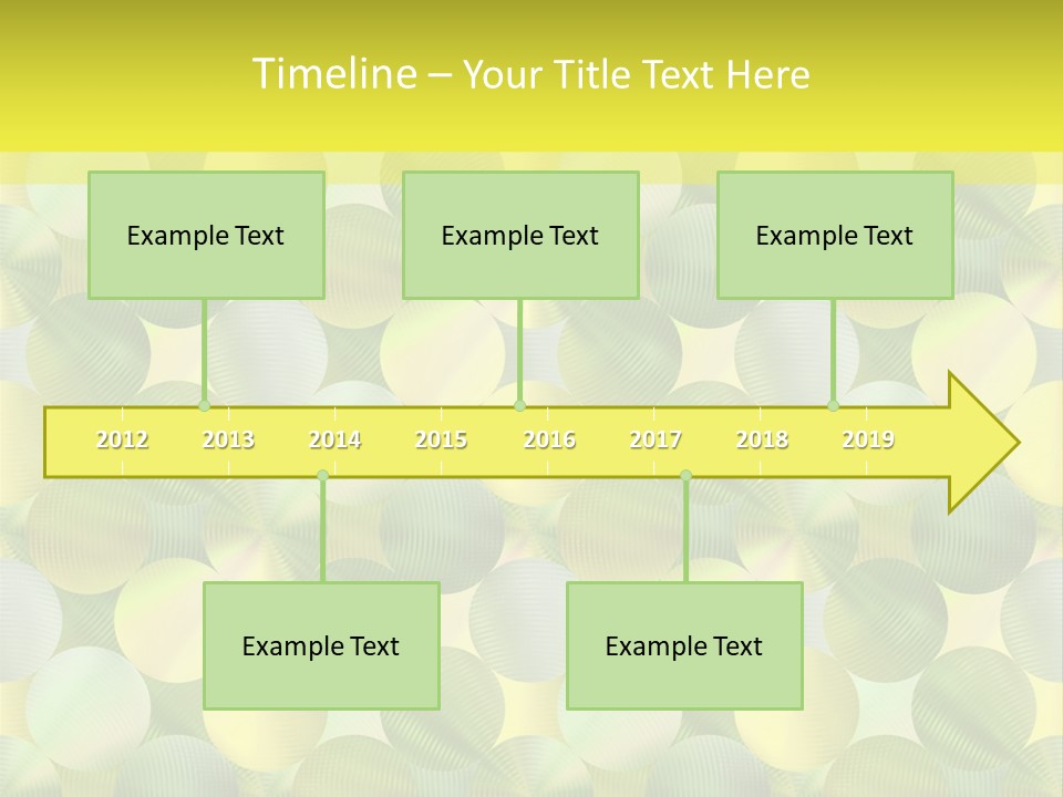 A Green And Yellow Background With Circles PowerPoint Template