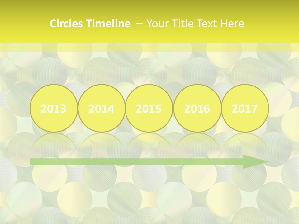 A Green And Yellow Background With Circles PowerPoint Template