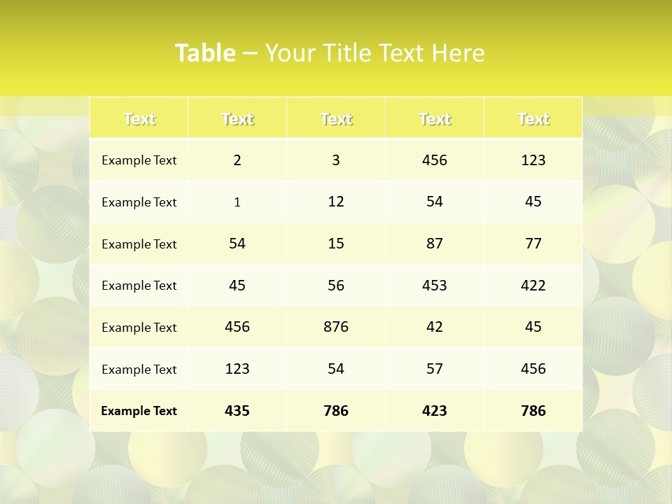 A Green And Yellow Background With Circles PowerPoint Template