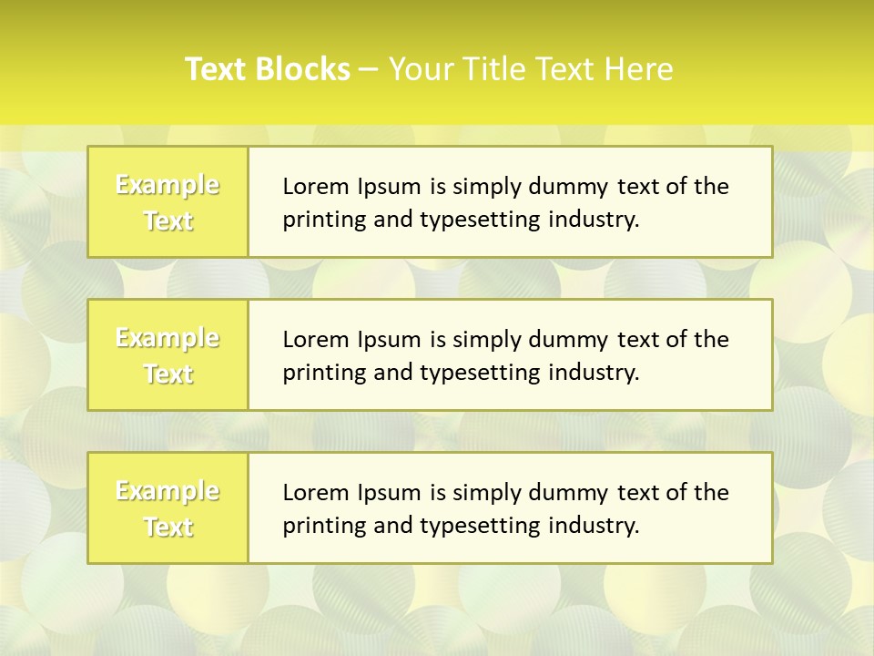 A Green And Yellow Background With Circles PowerPoint Template