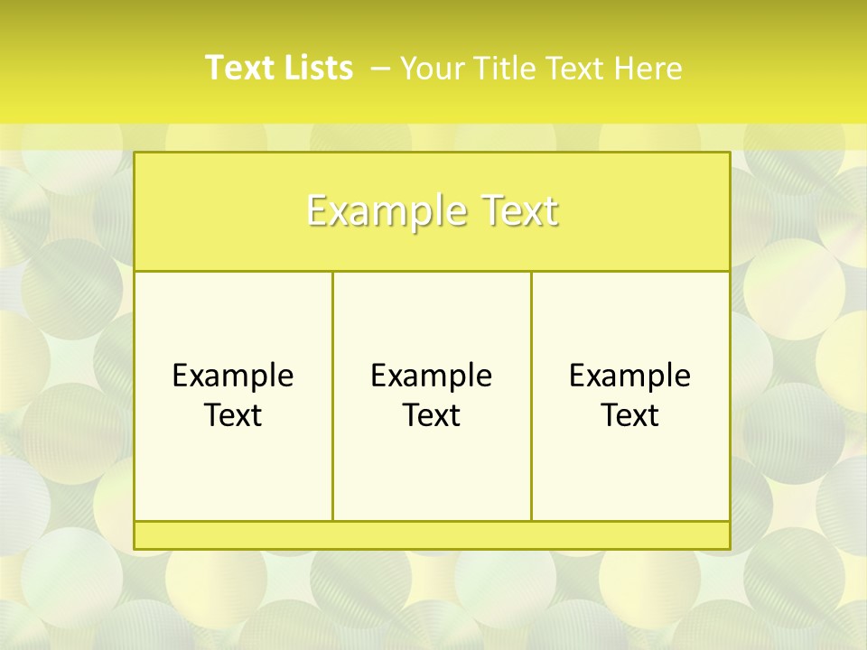 A Green And Yellow Background With Circles PowerPoint Template