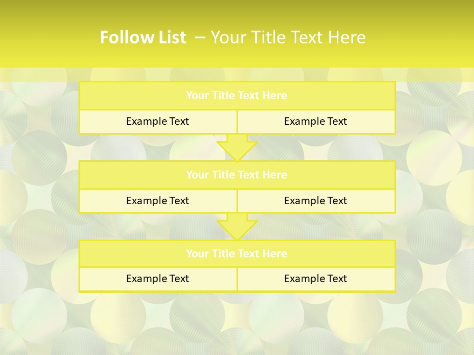 A Green And Yellow Background With Circles PowerPoint Template