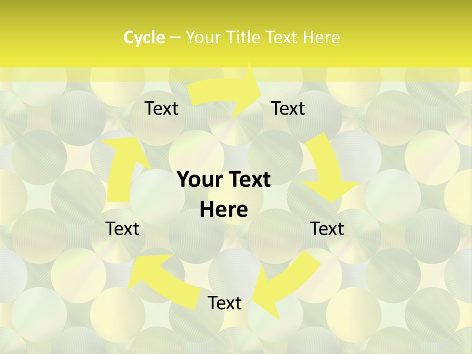 A Green And Yellow Background With Circles PowerPoint Template