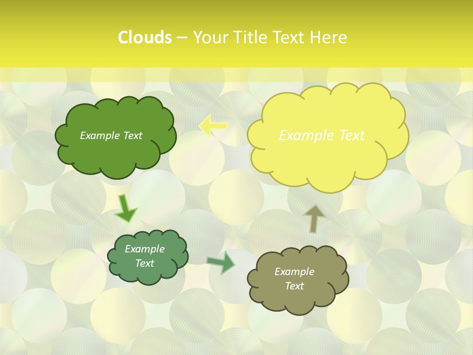 A Green And Yellow Background With Circles PowerPoint Template