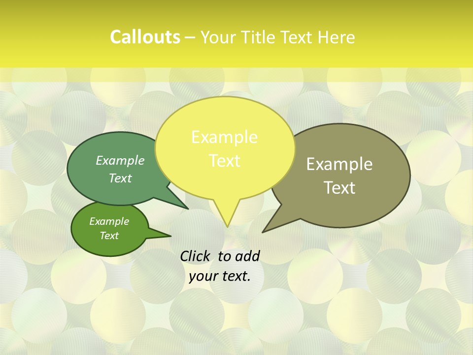 A Green And Yellow Background With Circles PowerPoint Template