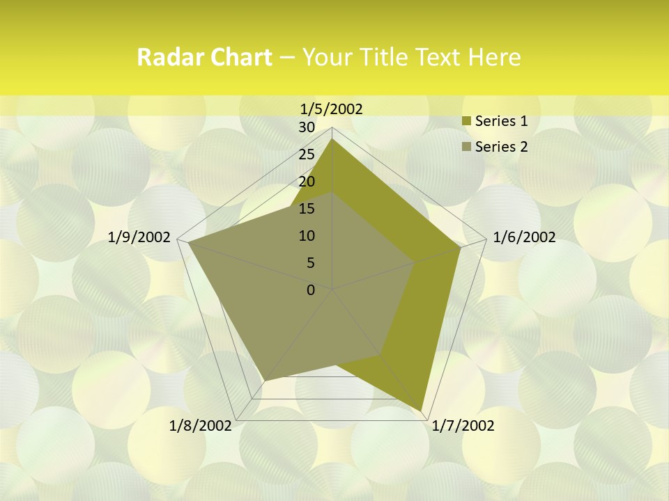 A Green And Yellow Background With Circles PowerPoint Template