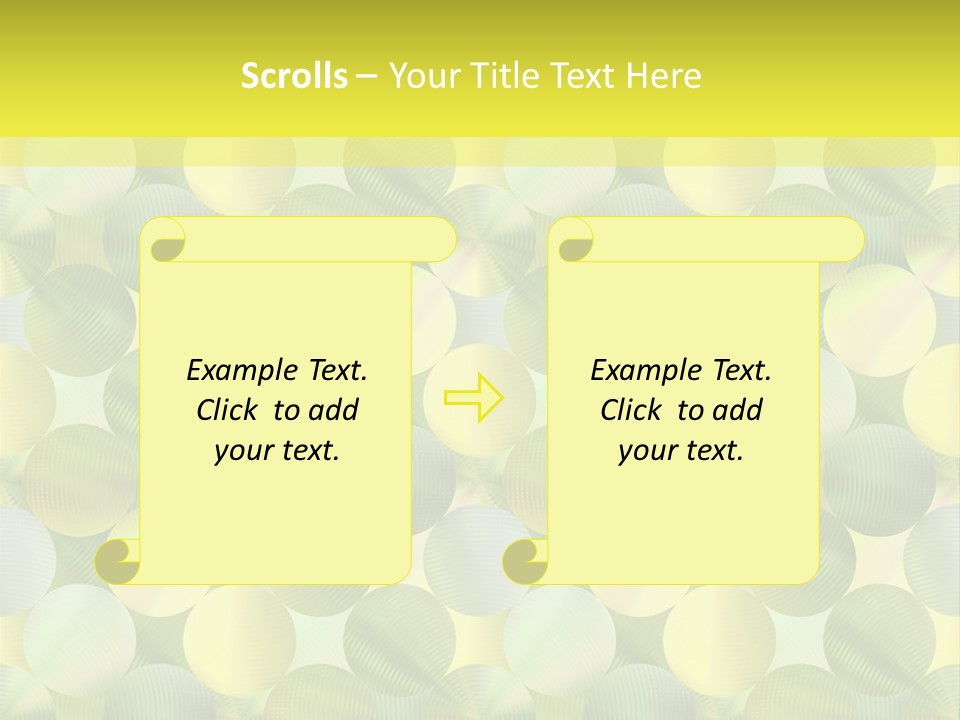 A Green And Yellow Background With Circles PowerPoint Template