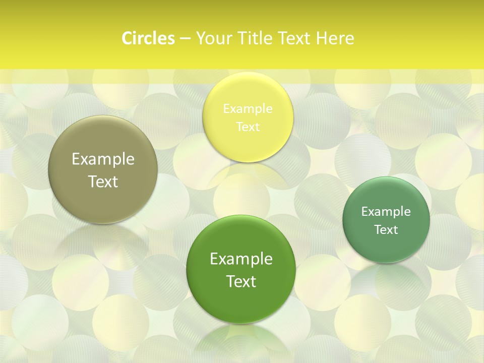 A Green And Yellow Background With Circles PowerPoint Template