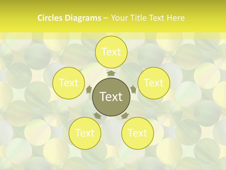 A Green And Yellow Background With Circles PowerPoint Template