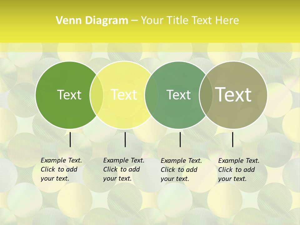 A Green And Yellow Background With Circles PowerPoint Template