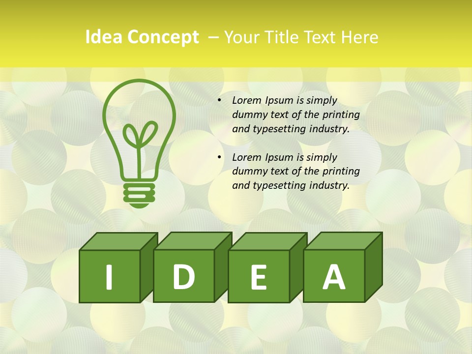 A Green And Yellow Background With Circles PowerPoint Template