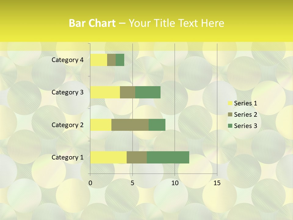 A Green And Yellow Background With Circles PowerPoint Template