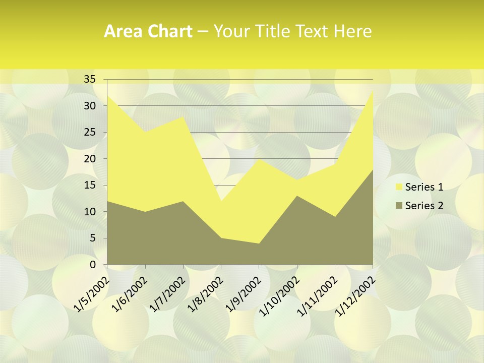 A Green And Yellow Background With Circles PowerPoint Template