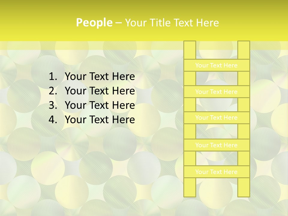 A Green And Yellow Background With Circles PowerPoint Template