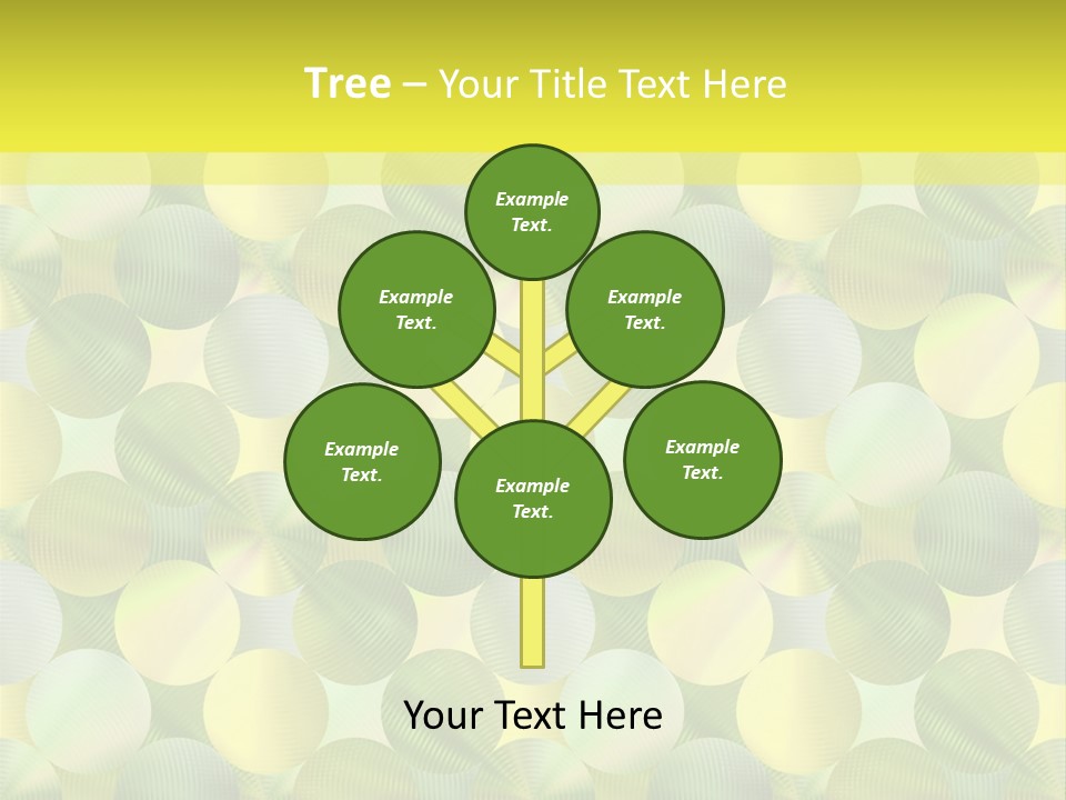 A Green And Yellow Background With Circles PowerPoint Template