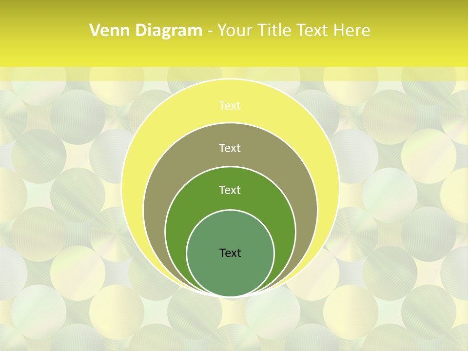 A Green And Yellow Background With Circles PowerPoint Template