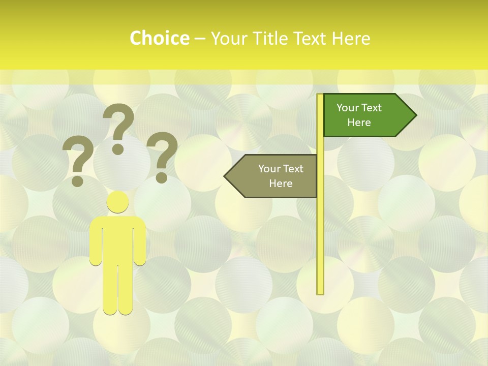 A Green And Yellow Background With Circles PowerPoint Template