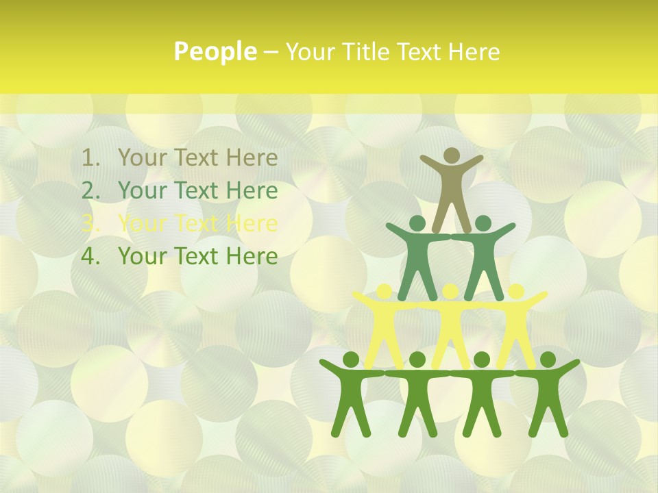A Green And Yellow Background With Circles PowerPoint Template