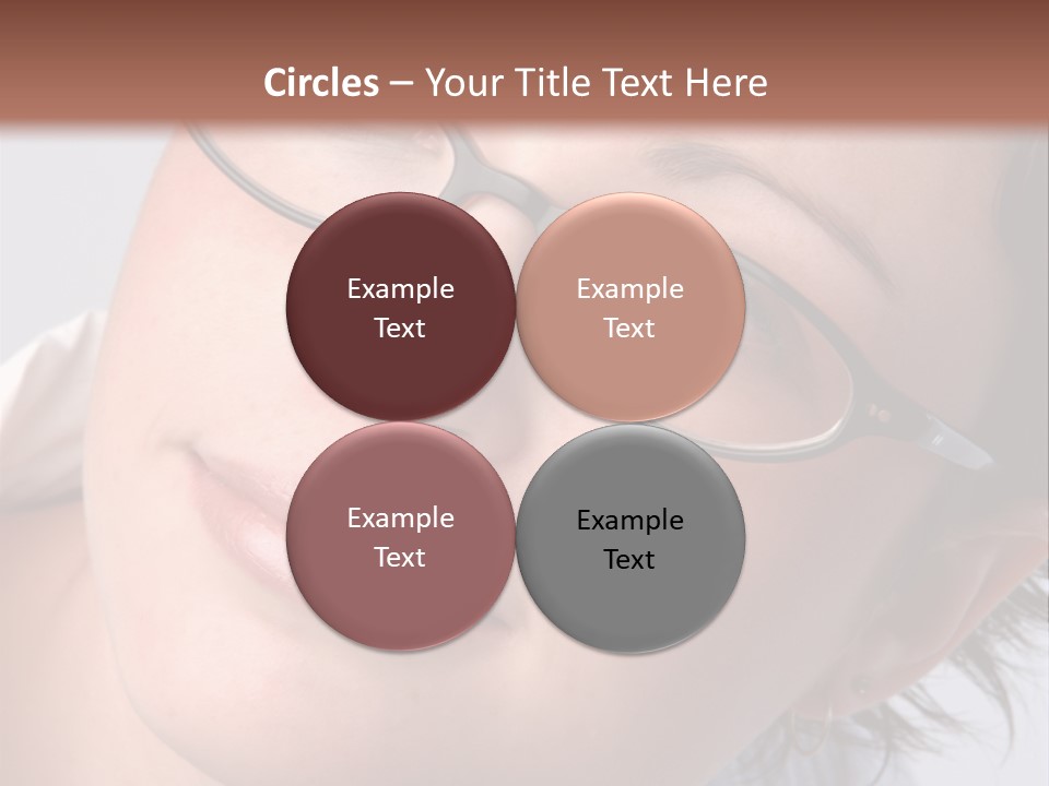A Woman Wearing Glasses With A Brown Background PowerPoint Template