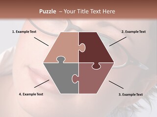 A Woman Wearing Glasses With A Brown Background PowerPoint Template