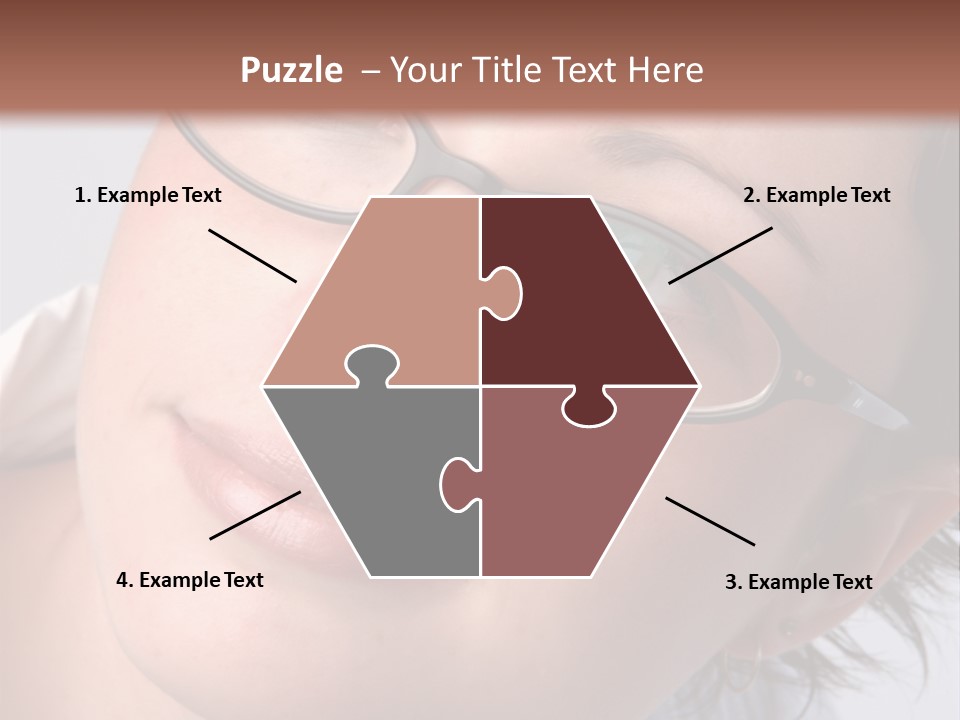 A Woman Wearing Glasses With A Brown Background PowerPoint Template