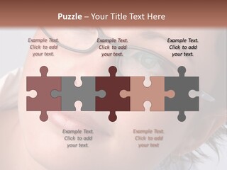 A Woman Wearing Glasses With A Brown Background PowerPoint Template