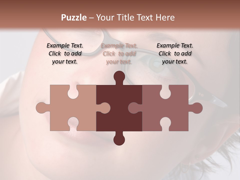 A Woman Wearing Glasses With A Brown Background PowerPoint Template