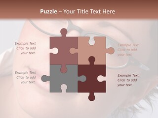 A Woman Wearing Glasses With A Brown Background PowerPoint Template