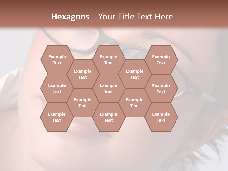 A Woman Wearing Glasses With A Brown Background PowerPoint Template