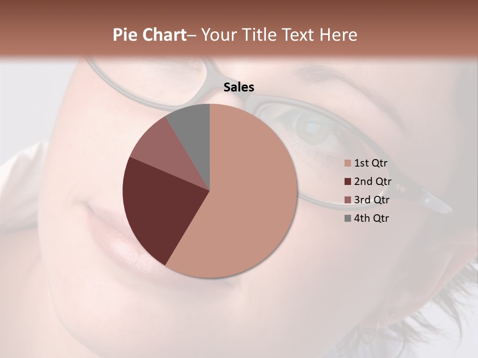 A Woman Wearing Glasses With A Brown Background PowerPoint Template