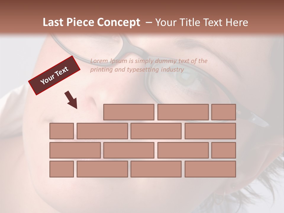 A Woman Wearing Glasses With A Brown Background PowerPoint Template