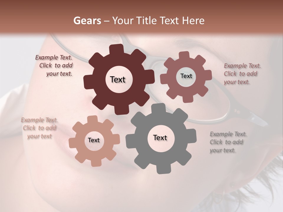 A Woman Wearing Glasses With A Brown Background PowerPoint Template