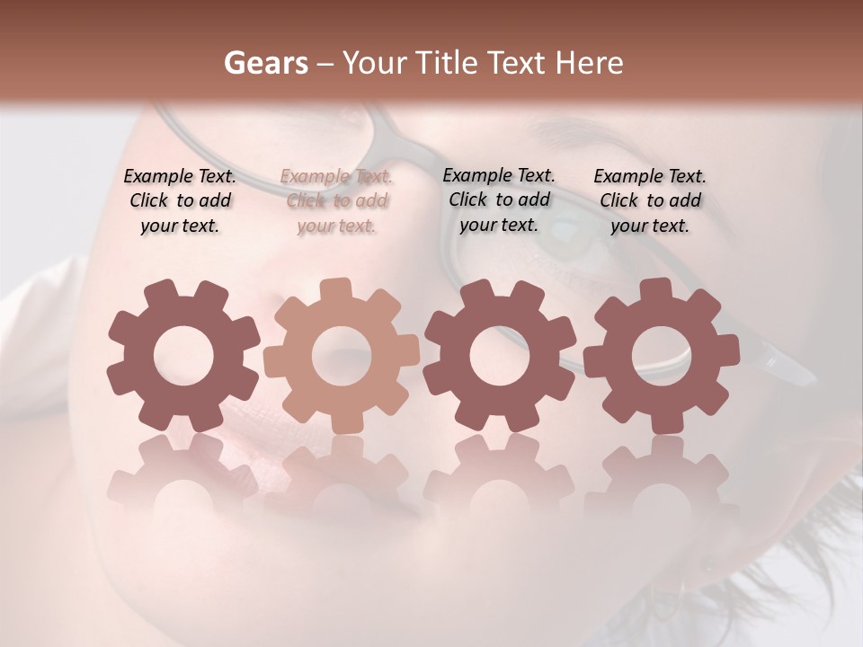 A Woman Wearing Glasses With A Brown Background PowerPoint Template