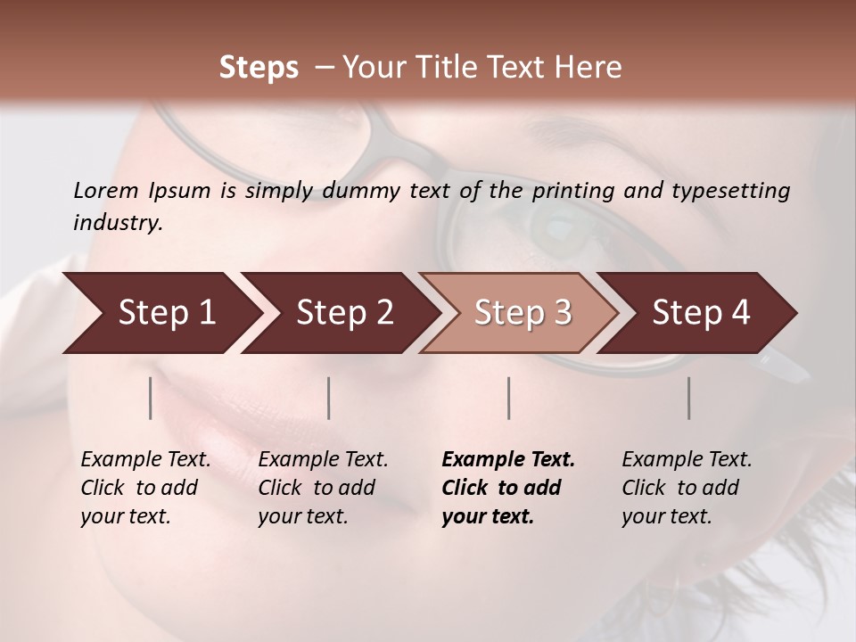 A Woman Wearing Glasses With A Brown Background PowerPoint Template