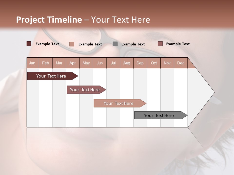 A Woman Wearing Glasses With A Brown Background PowerPoint Template